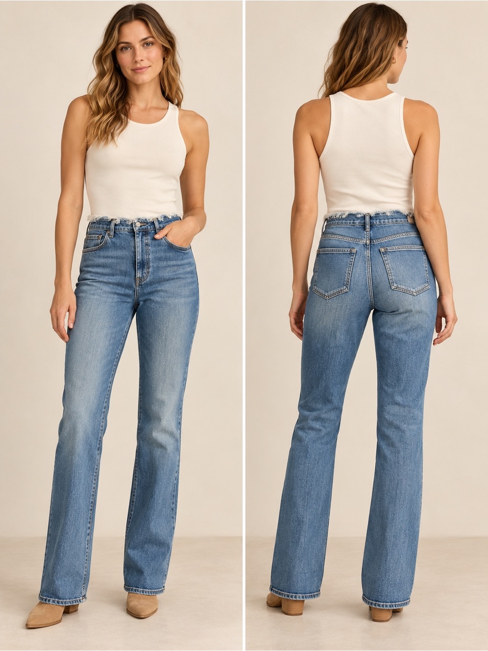 Pilcro Frayed Waist Straight-Leg Jeans – Size 30 – Tall Girl Friendly